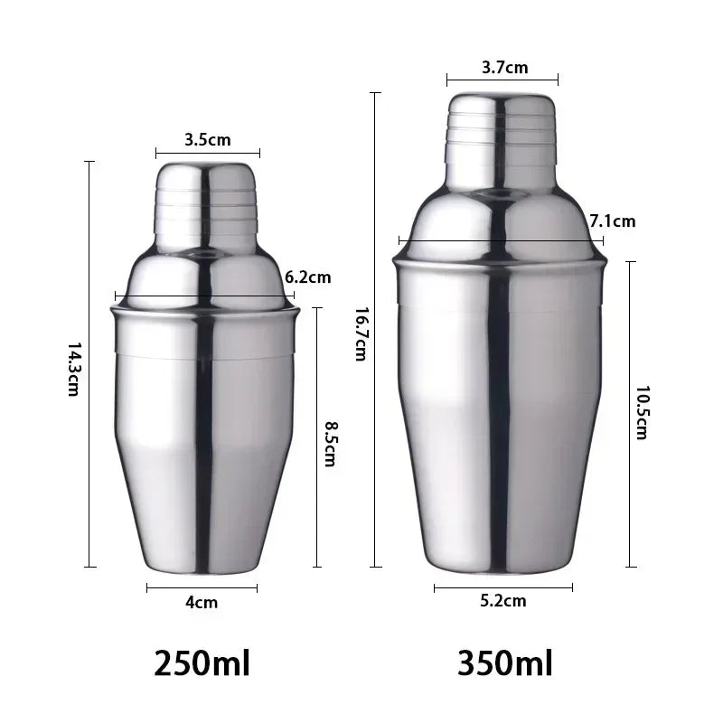 1Pcs 250/350/550/750ml Stainless Steel Cocktail Shaker Cocktail Mixer Wine Martini Drinking Boston Style Shaker Party Bar Tools
