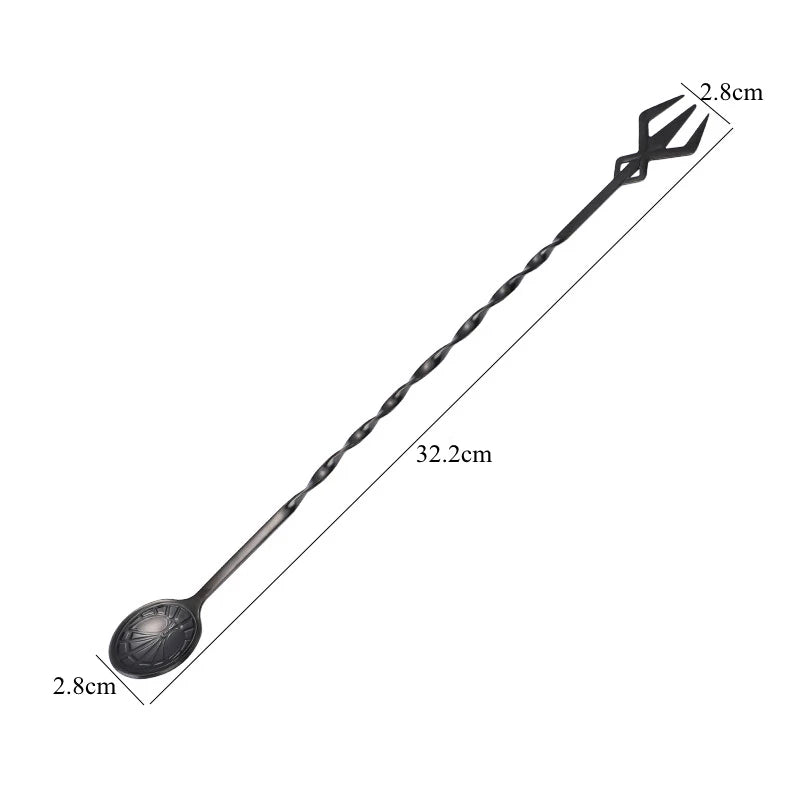 36/32.2cm Spiral Bar Cocktail Spoon Stainless Steel Bartender Stir Spoons Muddlers Whisky Drinks Mixing Rod Kitchen Accessories