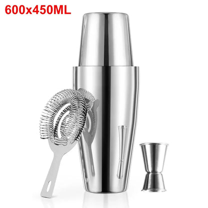 4/5pcs Professional Boston Cocktail Shaker Set Cocktail Mixer Martini Cocktail Shaker Bar Set Stainless Steel Bartender Wine Cup