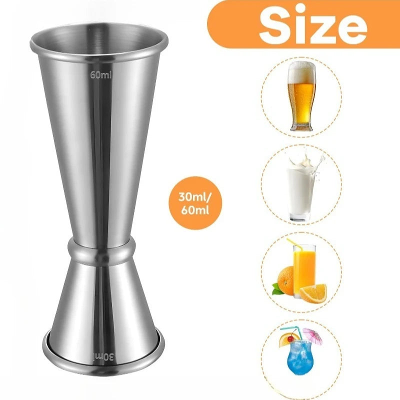 Stainless Steel 30/60ml Cocktail Wine Shaker Measure Cup Double Shot Drink Spirit Measure Jigger Kitchen Supplies gadget