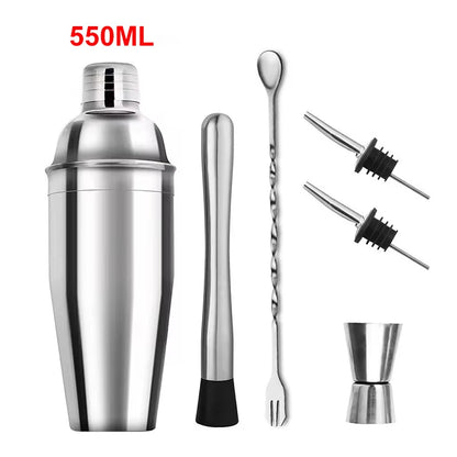 3/6pcs Cocktail Shaker Stainless Steel Bartending Tools Margarita Mixer Drink Shaker Martini Sharker Bartender Kit