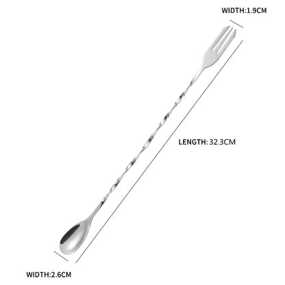 36/32.2cm Spiral Bar Cocktail Spoon Stainless Steel Bartender Stir Spoons Muddlers Whisky Drinks Mixing Rod Kitchen Accessories