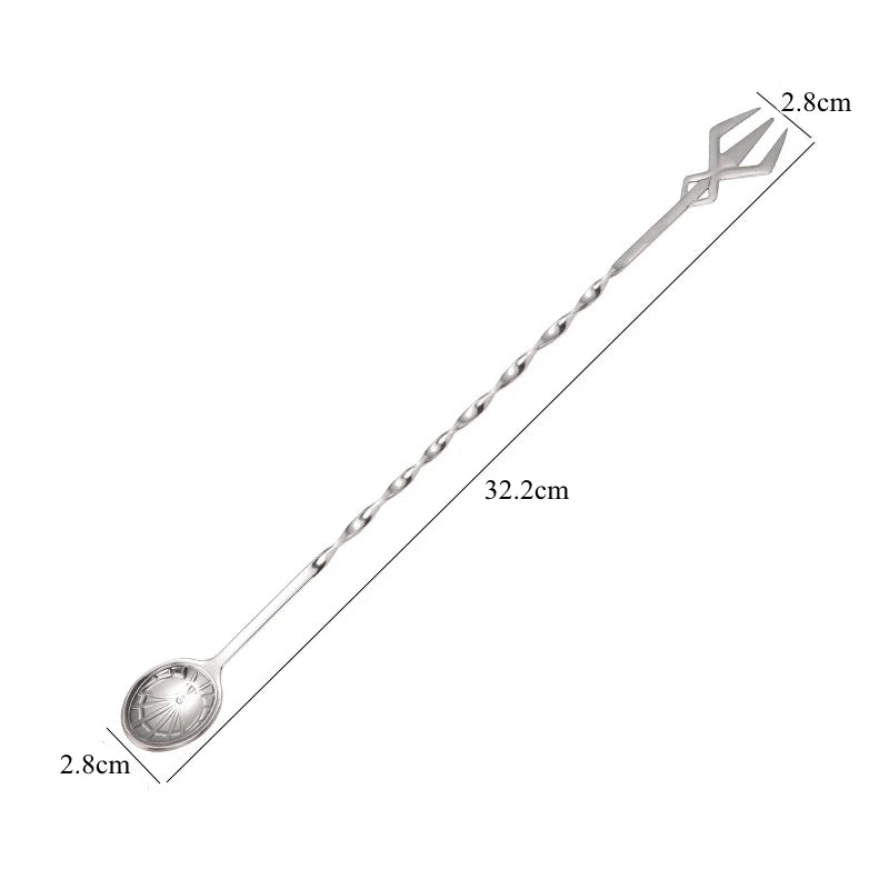36/32.2cm Spiral Bar Cocktail Spoon Stainless Steel Bartender Stir Spoons Muddlers Whisky Drinks Mixing Rod Kitchen Accessories