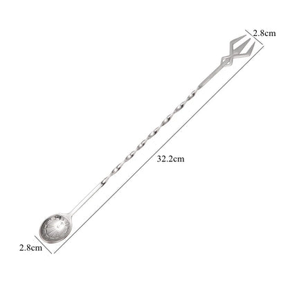 36/32.2cm Spiral Bar Cocktail Spoon Stainless Steel Bartender Stir Spoons Muddlers Whisky Drinks Mixing Rod Kitchen Accessories