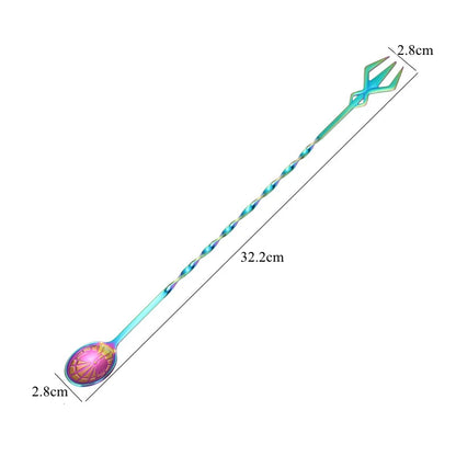 36/32.2cm Spiral Bar Cocktail Spoon Stainless Steel Bartender Stir Spoons Muddlers Whisky Drinks Mixing Rod Kitchen Accessories