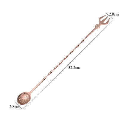 36/32.2cm Spiral Bar Cocktail Spoon Stainless Steel Bartender Stir Spoons Muddlers Whisky Drinks Mixing Rod Kitchen Accessories