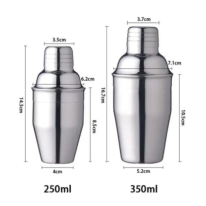 1Pcs 250/350/550/750ml Stainless Steel Cocktail Shaker Cocktail Mixer Wine Martini Drinking Boston Style Shaker Party Bar Tools