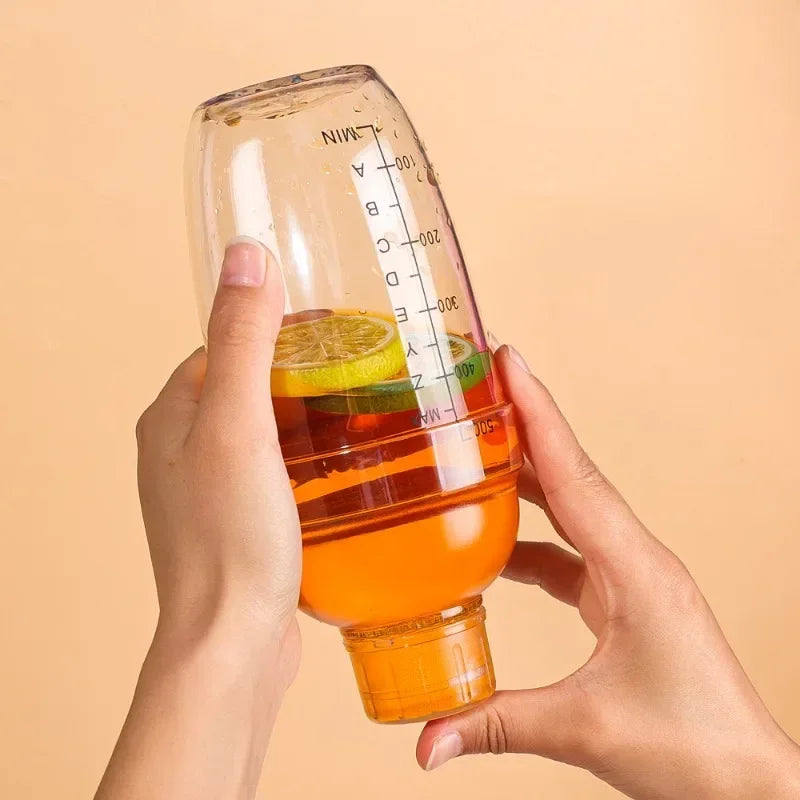 500/700ML Plastic Cocktail Shaker Transparent Shake Cups with Scale Wine Drink Mixer Shake Bottles Portable Bar Kitchen Utensils