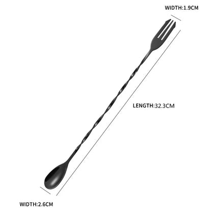 36/32.2cm Spiral Bar Cocktail Spoon Stainless Steel Bartender Stir Spoons Muddlers Whisky Drinks Mixing Rod Kitchen Accessories
