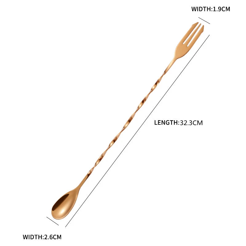 36/32.2cm Spiral Bar Cocktail Spoon Stainless Steel Bartender Stir Spoons Muddlers Whisky Drinks Mixing Rod Kitchen Accessories
