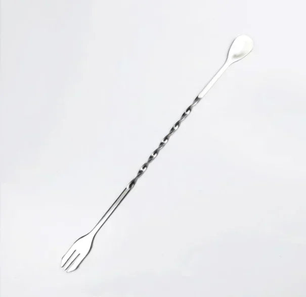 Stainless Steel Cocktail Muddler and Mixing Spoon Home Bar Tool Set - Create Delicious Mojitos and Other Fruit Based Drinks