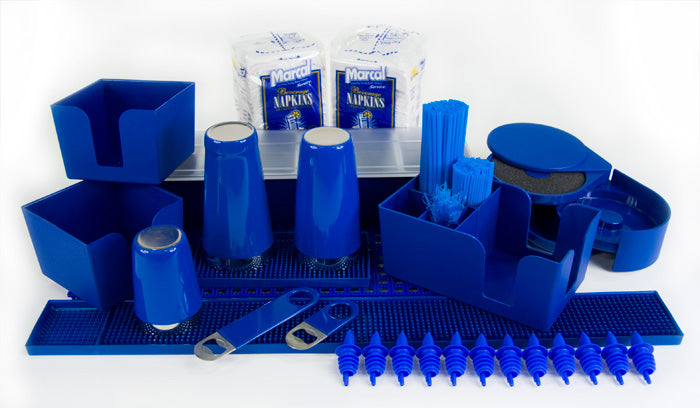 Designer Blue Complete Bartender Station Kit