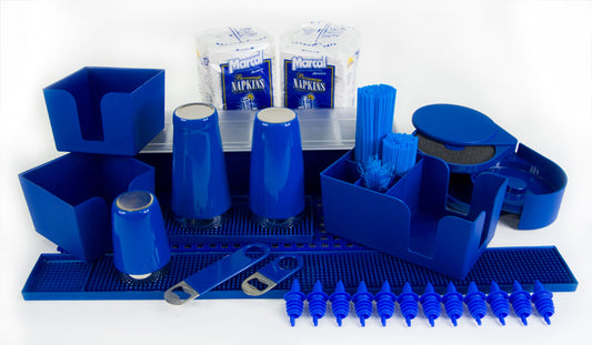 Designer Blue Complete Bartender Station Kit